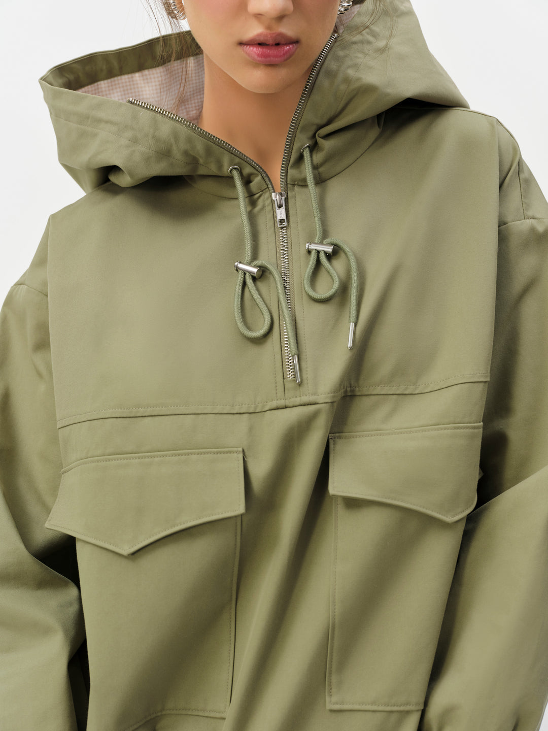 For Love and Lemons Alessia Pullover Jacket - Green