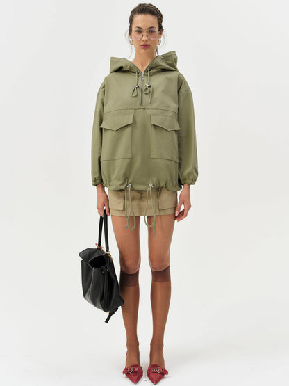 For Love and Lemons Alessia Pullover Jacket - Green