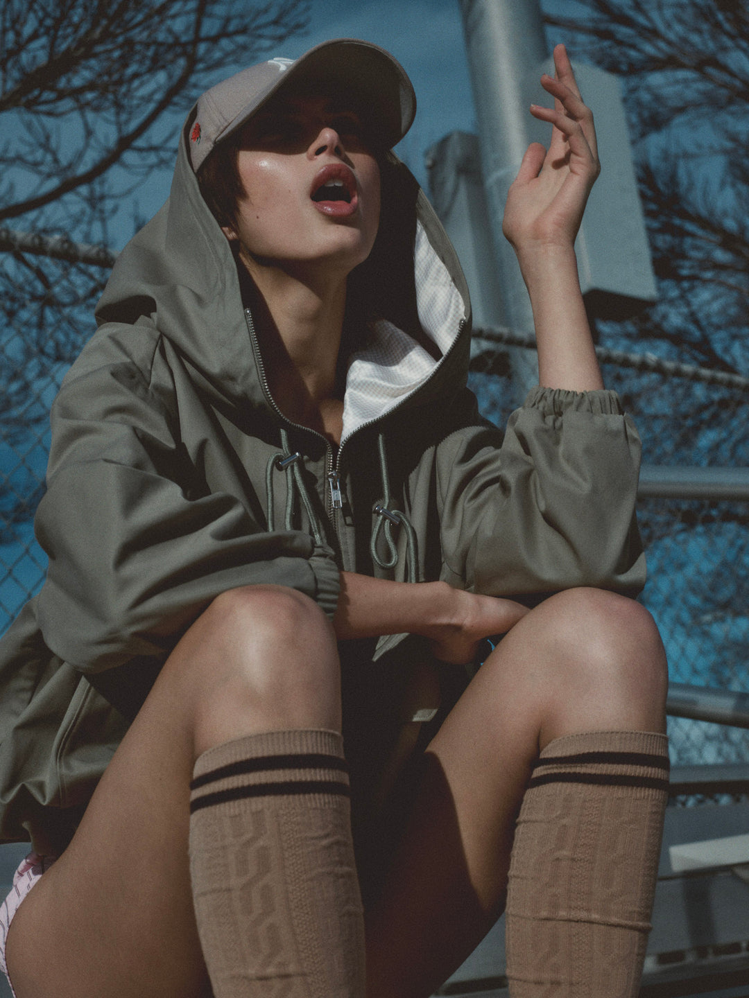 For Love and Lemons Alessia Pullover Jacket - Green