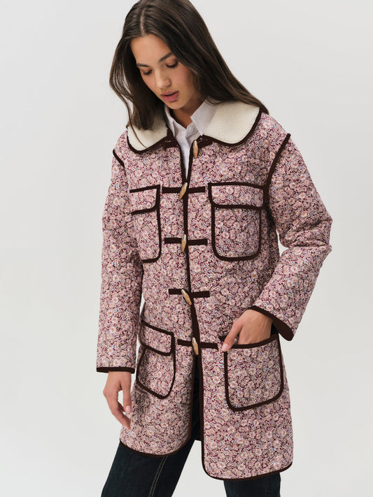 For Love and Lemons Marlene Floral Chore Coat - Purple