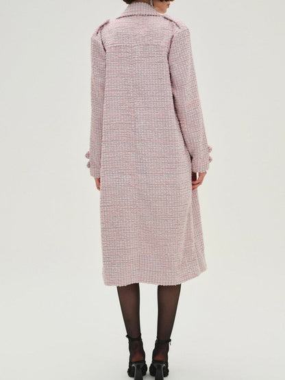 For Love and Lemons Strawberry Cream Tweed Coat - Pink