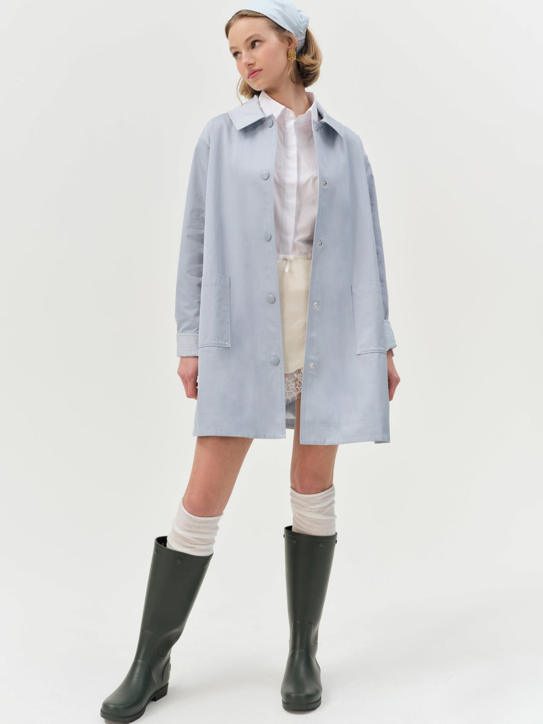 For Love and Lemons Leslie Button-Up Jacket - Blue