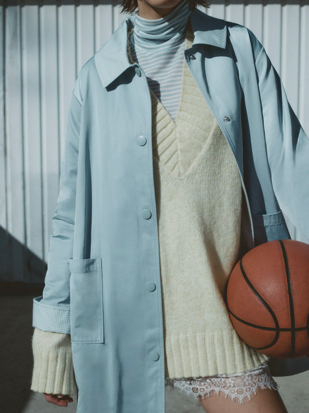 For Love and Lemons Leslie Button-Up Jacket - Blue