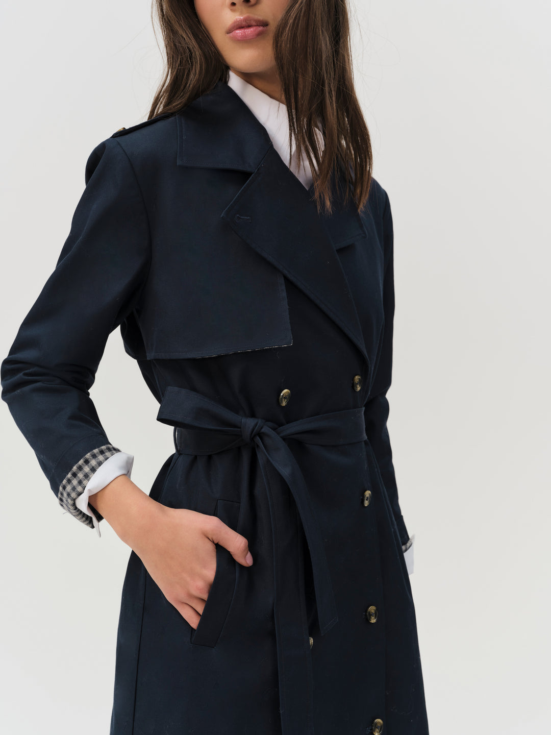 For Love and Lemons Reese Trench Coat - Navy