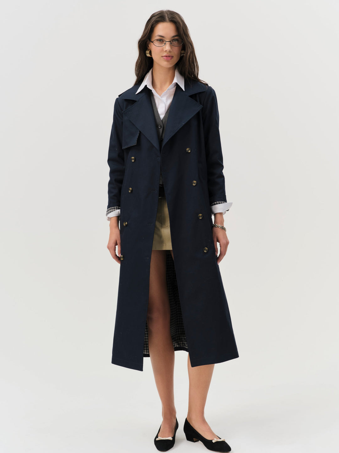 For Love and Lemons Reese Trench Coat - Navy