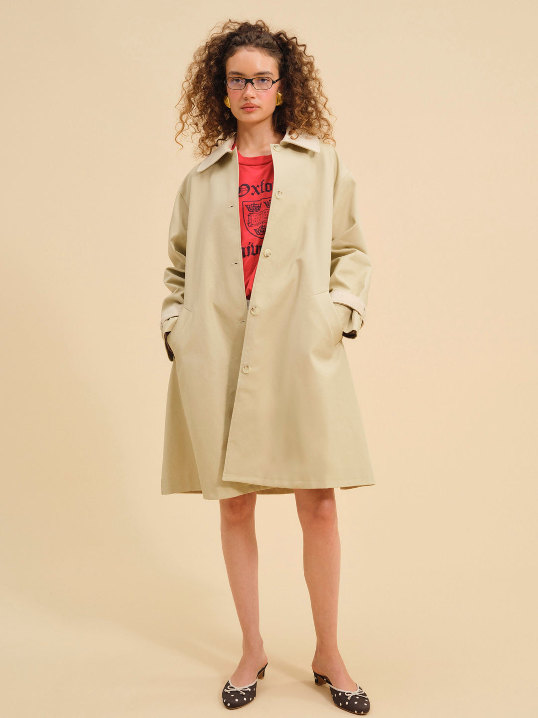 For Love and Lemons Gabardine Trench Coat - CAMEL
