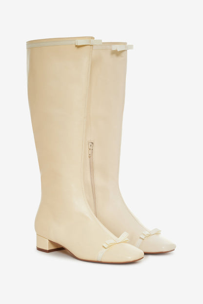 For Love and Lemons Claudine Cap Toe Boot - Cream