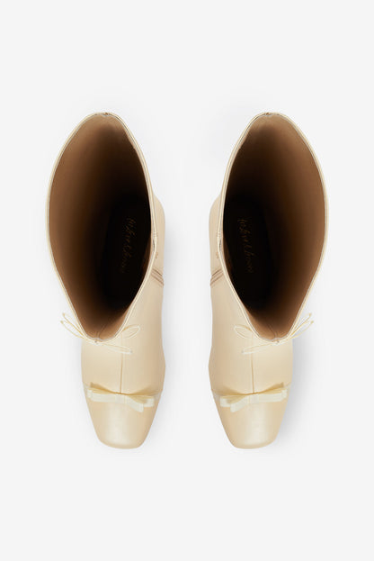 For Love and Lemons Claudine Cap Toe Boot - Cream