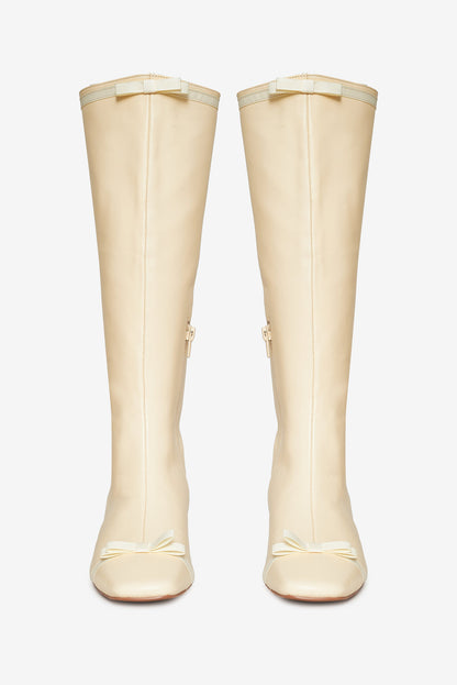 For Love and Lemons Claudine Cap Toe Boot - Cream