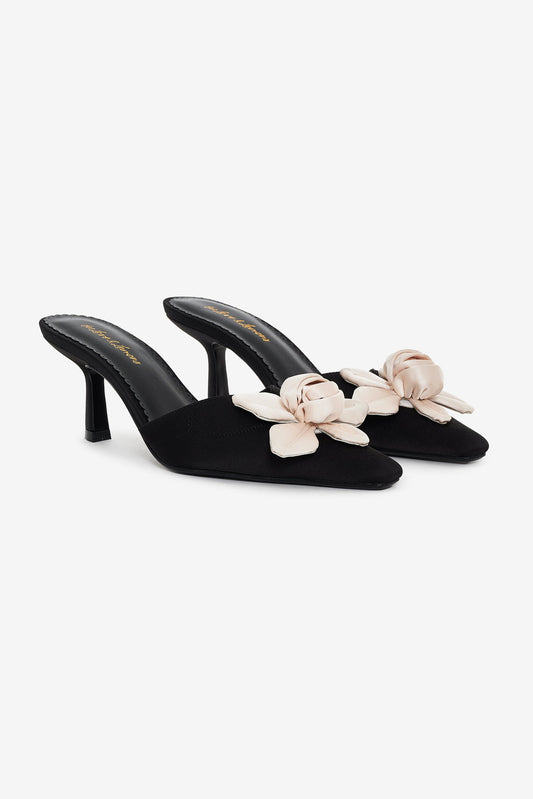 For Love and Lemons Claudine Mule Heel - Black