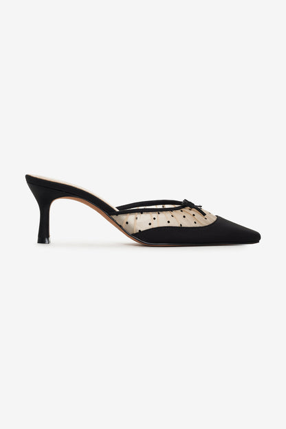 For Love and Lemons Lili Mule Heel - Black