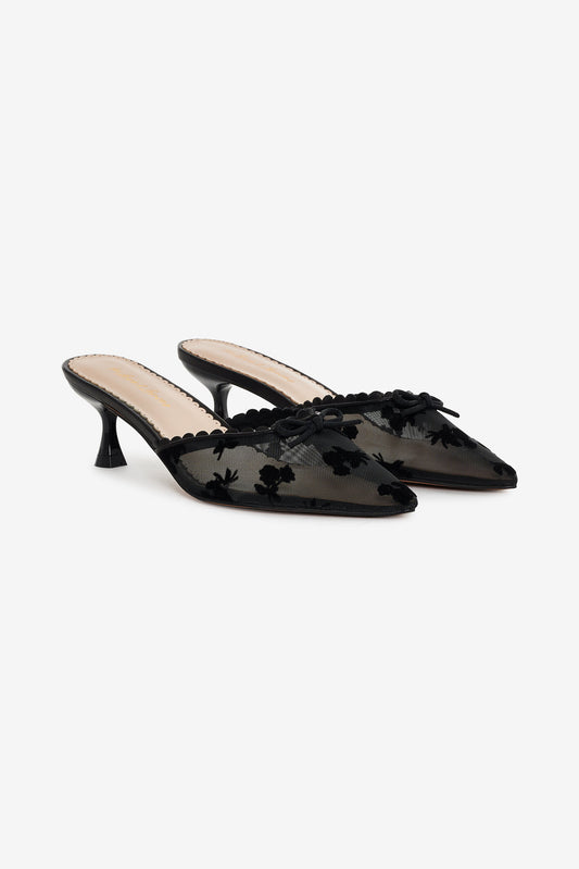 For Love and Lemons Sylvie Mule Heel - Black
