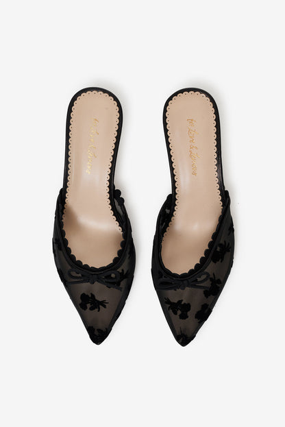 For Love and Lemons Sylvie Mule Heel - Black