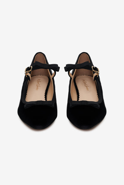 For Love and Lemons Lucia Velvet Mary Jane - Black