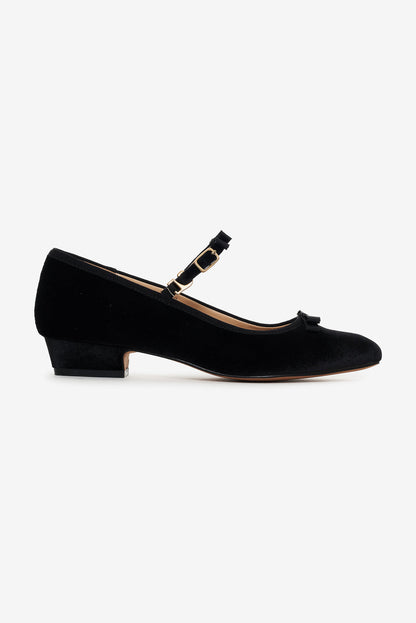 For Love and Lemons Lucia Velvet Mary Jane - Black