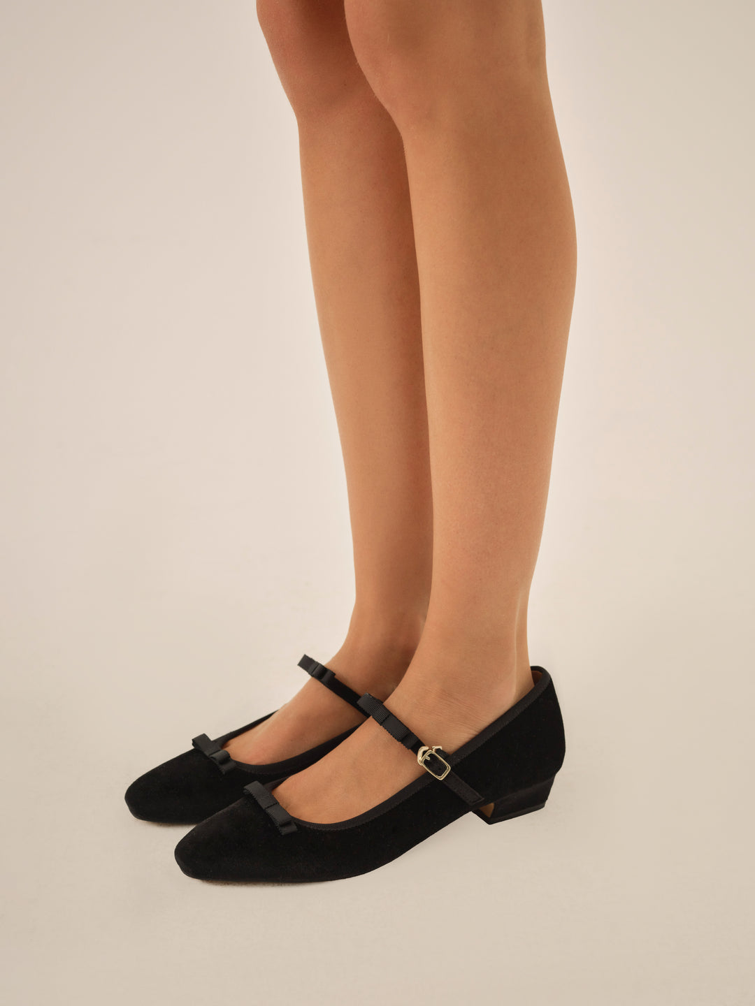 For Love and Lemons Lucia Velvet Mary Jane - Black