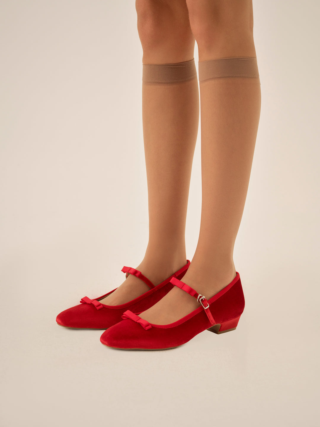 For Love and Lemons Lucia Velvet Mary Jane - Red