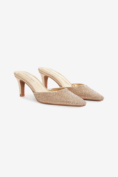 For Love and Lemons Cleo Mule Heel - Gold