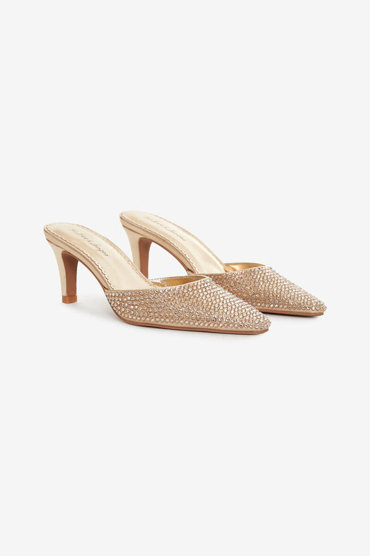 For Love and Lemons Cleo Mule Heel - Gold
