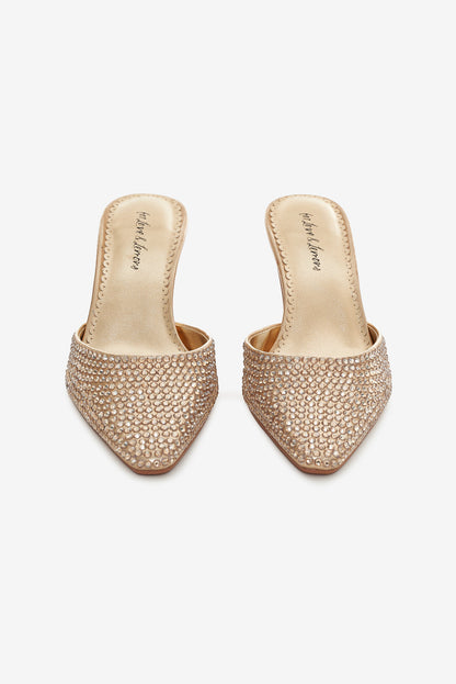 For Love and Lemons Cleo Mule Heel - Gold