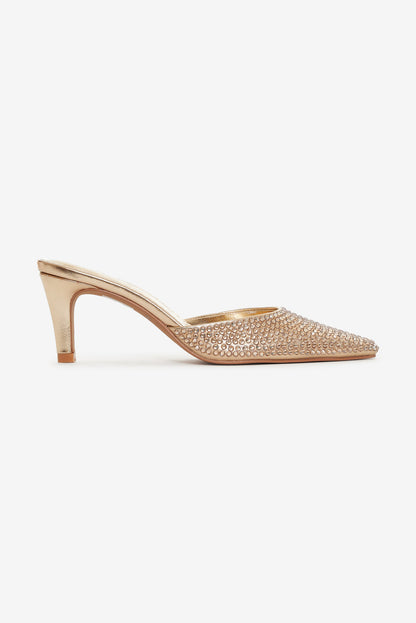 For Love and Lemons Cleo Mule Heel - Gold