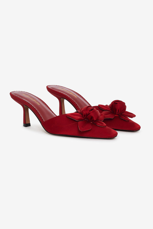 For Love and Lemons Claudine Mule Heel - Red