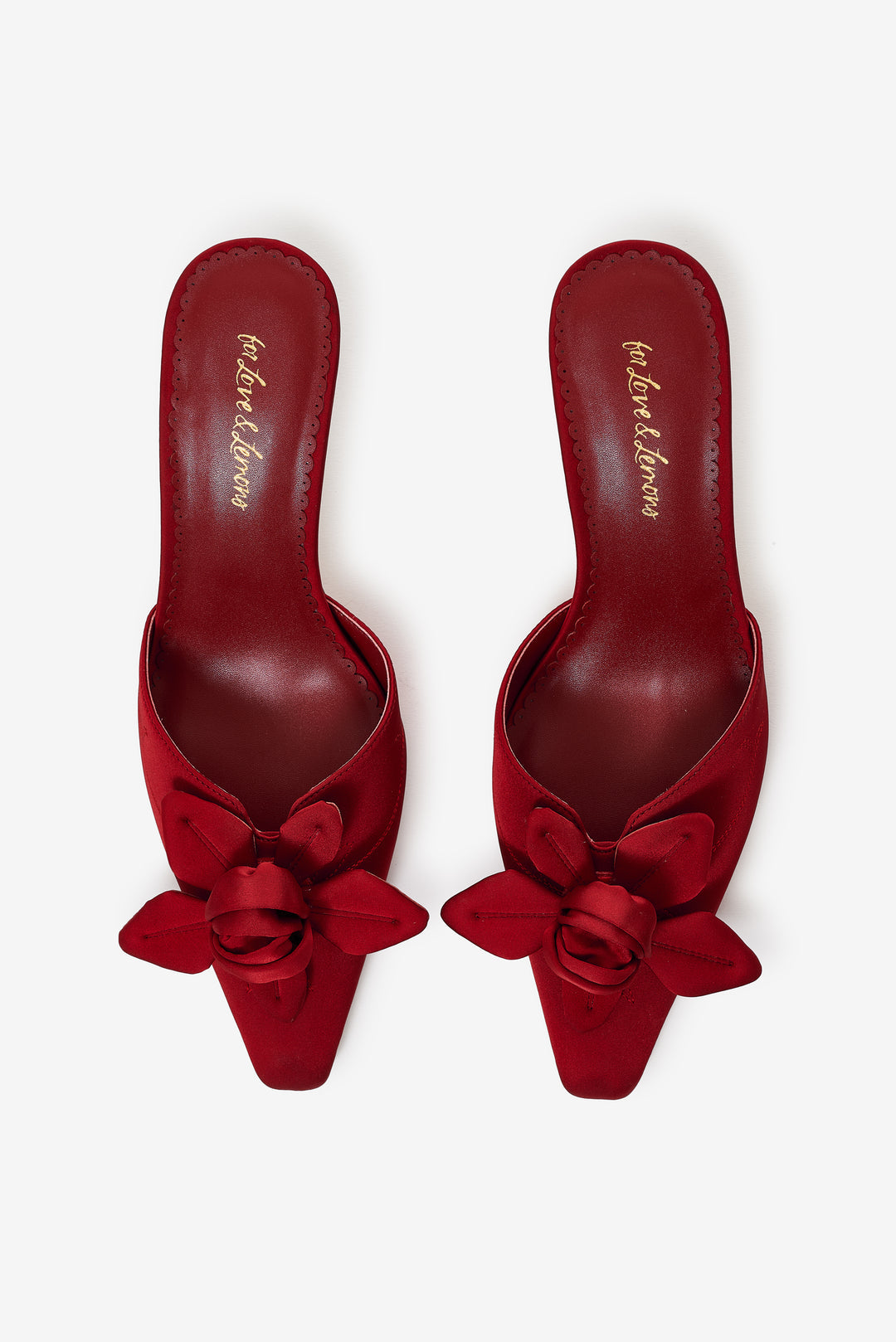 For Love and Lemons Claudine Mule Heel - Red