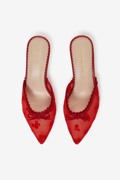 For Love and Lemons Sylvie Mule Heel - Red