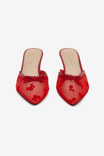 For Love and Lemons Sylvie Mule Heel - Red