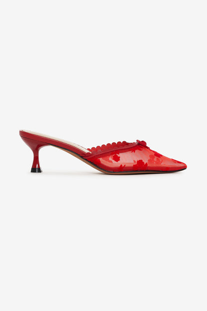 For Love and Lemons Sylvie Mule Heel - Red