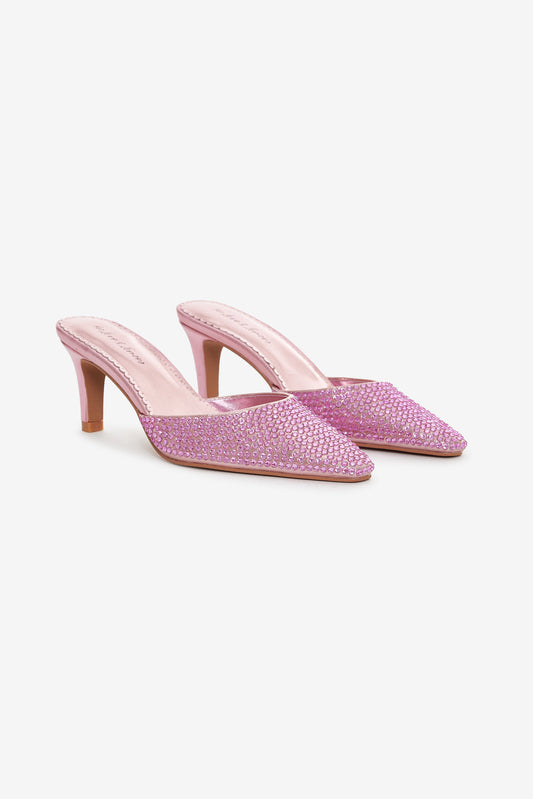 For Love and Lemons Cleo Mule Heel - Baby Pink