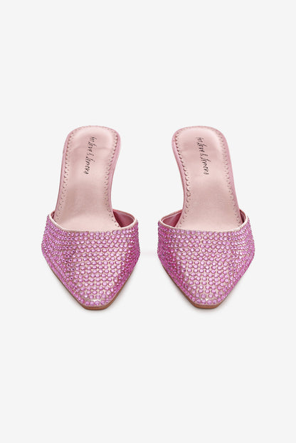 For Love and Lemons Cleo Mule Heel - Baby Pink