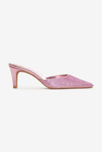 For Love and Lemons Cleo Mule Heel - Baby Pink