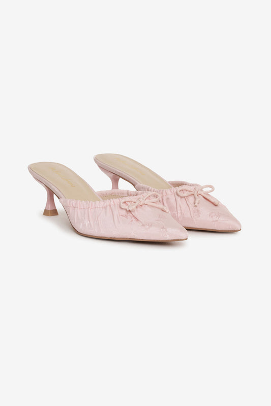 For Love and Lemons Colette Mule Heel - Pink