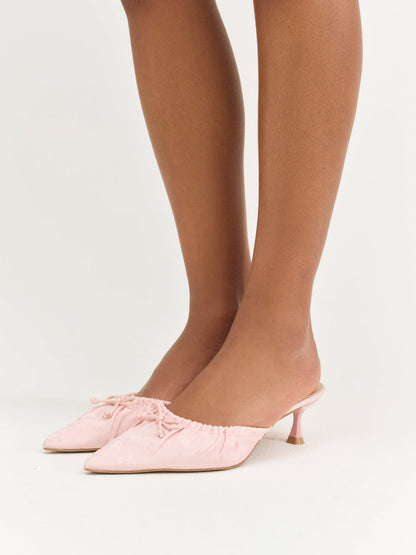 For Love and Lemons Colette Mule Heel - Pink