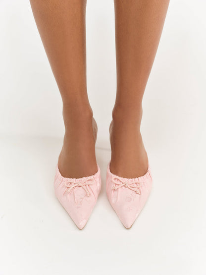 For Love and Lemons Colette Mule Heel - Pink