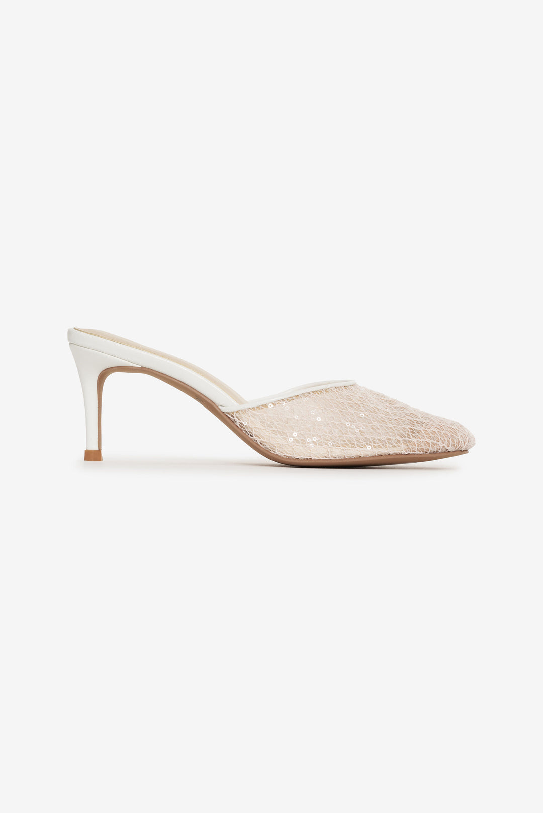 For Love and Lemons Claudia Lace Heel - White