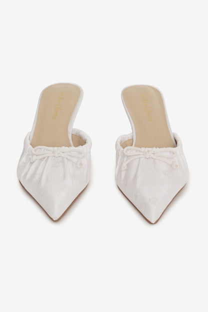For Love and Lemons Colette Mule Heel - Cream