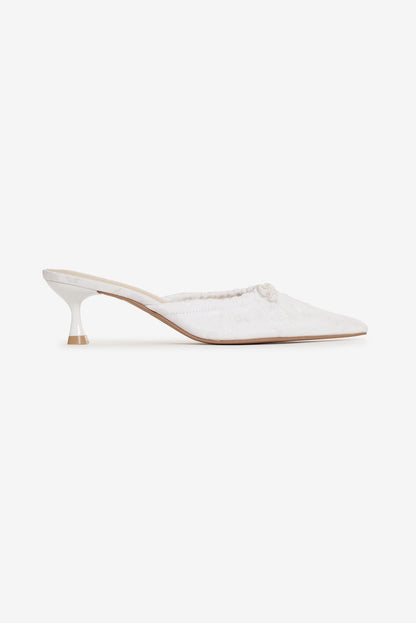 For Love and Lemons Colette Mule Heel - Cream