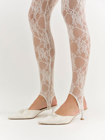 For Love and Lemons Colette Mule Heel - Cream