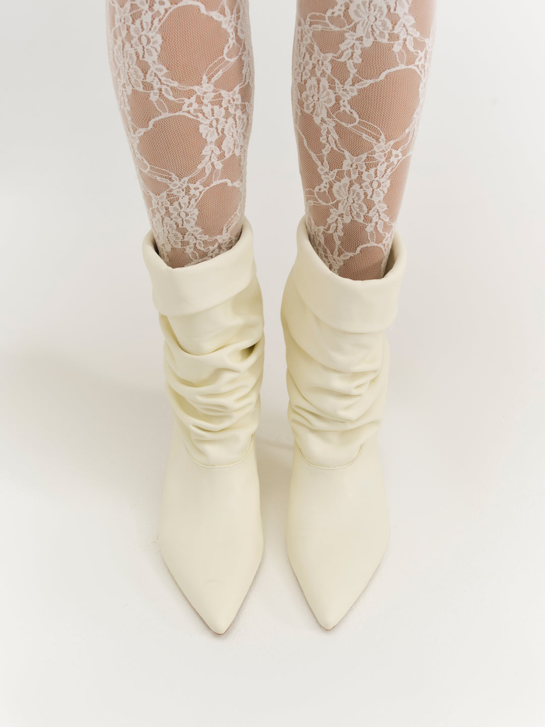 For Love and Lemons Verbana Slouch Boot - Cream