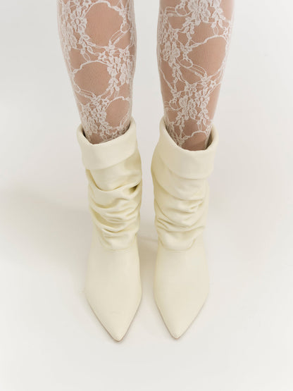For Love and Lemons Verbana Slouch Boot - Cream