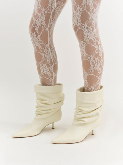 For Love and Lemons Verbana Slouch Boot - Cream