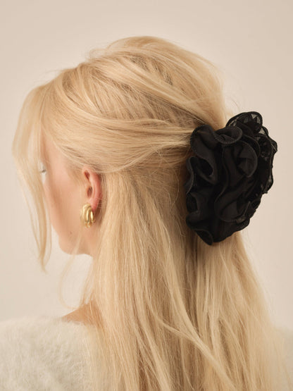 For Love and Lemons Rosette Hair Clip - Black