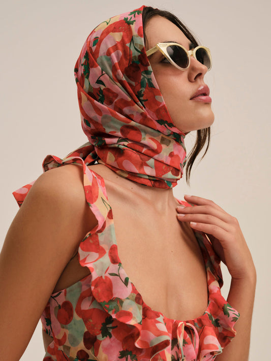 For Love and Lemons Ambrosia Print Headscarf - Red