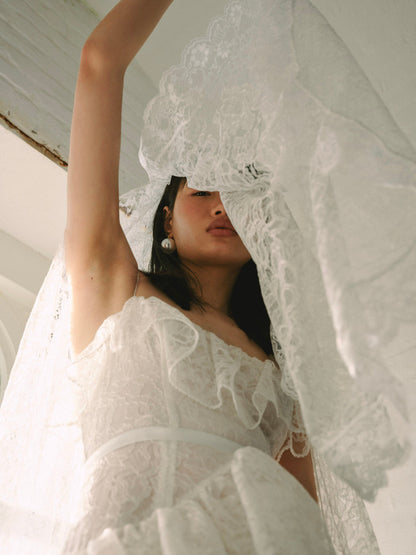 For Love and Lemons Juno Veil - White