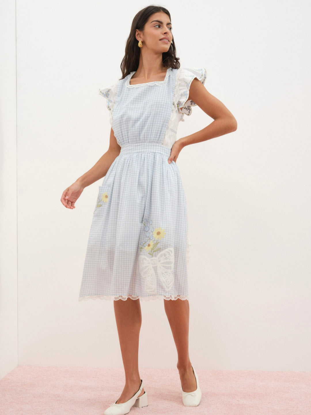 For Love and Lemons Bluebell Gingham Apron - Blue