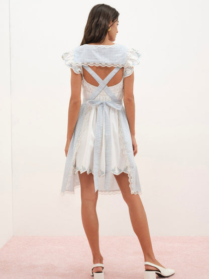 For Love and Lemons Bluebell Gingham Apron - Blue