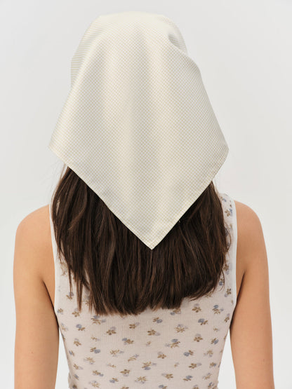 For Love and Lemons Sandra Gingham Headscarf - Tan