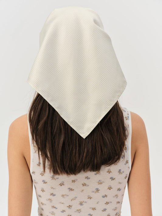 For Love and Lemons Sandra Gingham Headscarf - Tan
